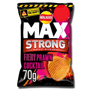 Walkers Crisps Max Strong Fiery Prawn Cocktail 70g