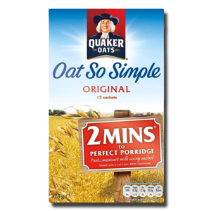 Quaker Oat So Simple Original 12's 324g Quaker Oat So Simple Original 12's 324g