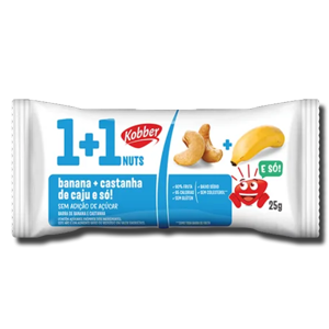 Kobber Barra de Banana e Castanha de Cajú 25g