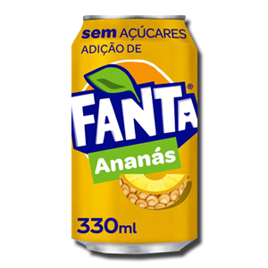 Fanta Ananás sem açucar 330ml Fanta Ananás sem açucar 330ml