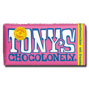 Tony's Chocolonely White Chocolate Raspberry Popping 180g