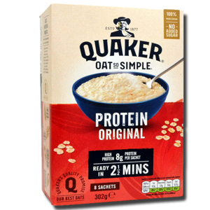 Quaker Oat So Simple Protein Original  8's 302g