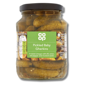 Coop Pickled Baby Gherkin in Sweet Vinegar 340g