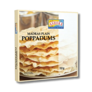 Ashoka Madras Spicy Poppadums 112g Ashoka Madras Spicy Poppadums 112g