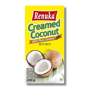 Renuka Creamed Coconut 100% Pure Coconut Bar 200g Renuka Creamed Coconut 100% Pure Coconut Bar 200g