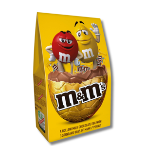 M&M's Milk Chocolate Extra Large Egg 3 x Chocolate & Peanuts Bags 313g