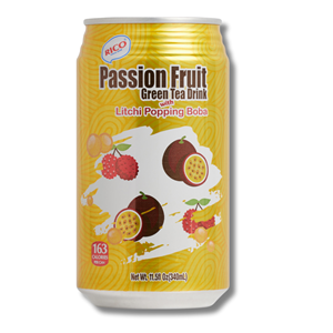 Rico Green Tea Passion Fruit With Litchi Popping 340ml