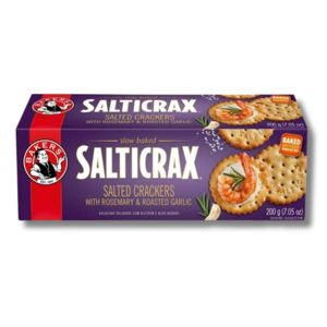 Bakers Salticrax With Rosemary & Roasted Garlic 200g