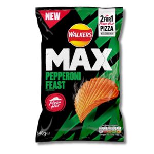 Walkers Max Pizza Hut Pepperoni Feast Crisps 140g