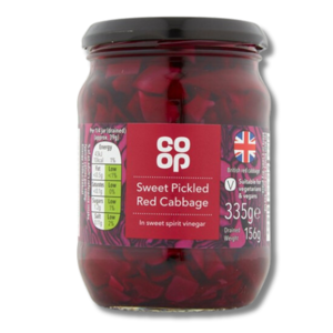 Coop Sweet Pickled Red Cabbage 335g Coop Sweet Pickled Red Cabbage 335g