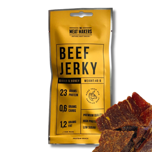 The meat Makers Beef Jerky Ginger & Honey Sport 40g The meat Makers Beef Jerky Ginger & Honey Sport 40g