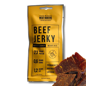 The meat Makers Beef Jerky Ginger & Honey Sport 40g