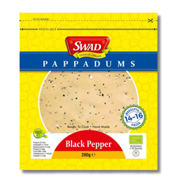 Swad Pappadums Black Pepper 200g