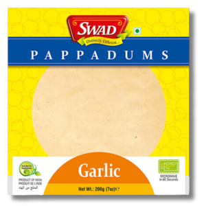 Swad Pappadums Garlic 200g Swad Pappadums Garlic 200g
