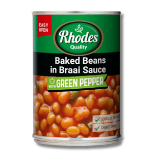 Rhodes Baked Beans in Braai Sauce with Green Pepper 400g