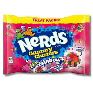 Wonka Nerds Gummy Clusters Rainbow Treat Pack 12 x 14g