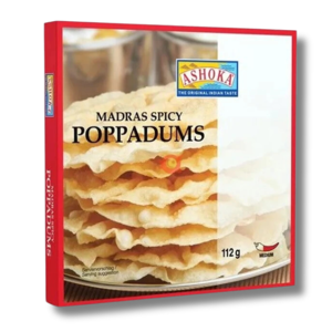 Ashoka Madras Plain Poppadums 112g Ashoka Madras Plain Poppadums 112g