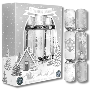 Christmas Time Silver Snowflake Crackers 10'' Christmas Time Silver Snowflake Crackers 10''