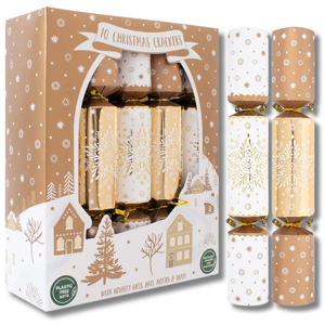 Christmas Time Gold Snowflake Crackers 10'' Christmas Time Gold Snowflake Crackers 10''