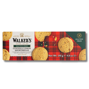 Walker's Gluten Free Ginger & Lemon Shortbread 140g