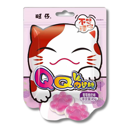 Want Want Cat Paw Gummy Grape Flavour 45g