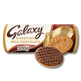 Galaxy Cookies Digestives Milk Chocolate 300g