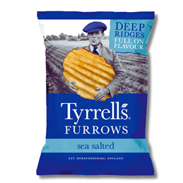 Tyrrells Sea Salt Furrows Potato Crisps 150g