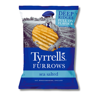 Tyrrells Sea Salt Furrows Potato Crisps 150g Tyrrells Sea Salt Furrows Potato Crisps 150g