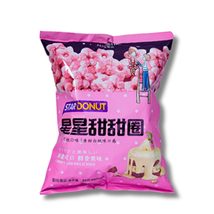 Jinsibo Star Donuts Strawberry Flavour Snack 56g