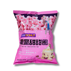 Jinsibo Star Donuts Strawberry Flavour Snack 56g