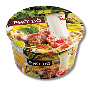 Mama Pho Bo Instant Rice Noodles Bowl 65g