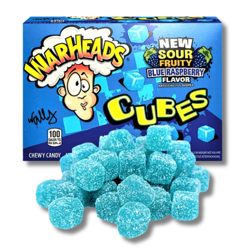 Warheads Sour fruity Blue Raspberry Cubes 85g