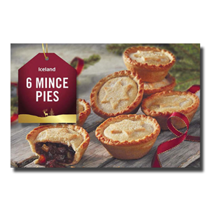 Iceland 6 Mince Pies Fruit Pies 450g