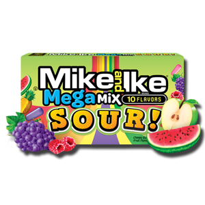 Mike and Ike Mega Mix Sour 10 Flavours 141g Mike and Ike Mega Mix Sour 10 Flavours 141g