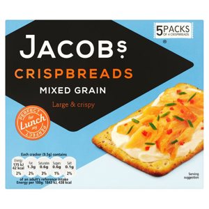 Jacob's Crispbreads Mixed Grain 5's 190g Jacob's Crispbreads Mixed Grain 5's 190g