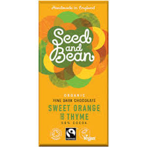 Seed and Bean Dark Chocolate 58% Orange Thyme 85g Seed and Bean Dark Chocolate 58% Orange Thyme 85g
