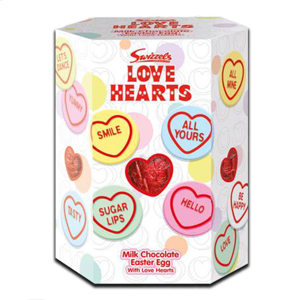Swizzels Love Hearts & Chocolate Egg 153g Swizzels Love Hearts & Chocolate Egg 153g