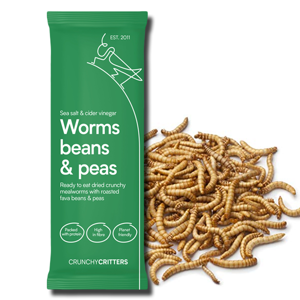 Crunchy Critters Worms Beans & Peas Sea Salt & Cider Vinegar 30g Crunchy Critters Worms Beans & Peas Sea Salt & Cider Vinegar 30g