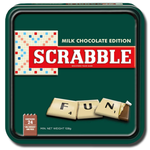Hasbro Scrabble Milk Chocolate Tin 108g Hasbro Scrabble Milk Chocolate Tin 108g