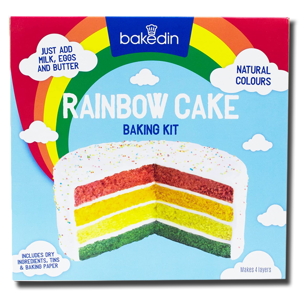 Bakedin Rainbow Cake Baking Kit 1000g Bakedin Rainbow Cake Baking Kit 1000g