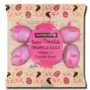 Rhythm 108 Swiss Chocolate Truffle Eggs Vegan Gluten Free 36g Rhythm 108 Swiss Chocolate Truffle Eggs Vegan Gluten Free 36g