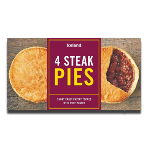 Iceland 4 Steak Pies 568g Iceland 4 Steak Pies 568g