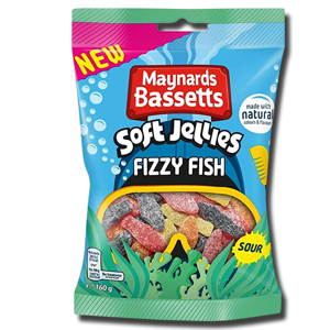 Maynards Bassetts Jellies Fizzy Fish Sweets Bag 160g Maynards Bassetts Jellies Fizzy Fish Sweets Bag 160g