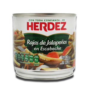 Herdez Rajas de Jalapeños en Escabeche 380g Herdez Rajas de Jalapeños en Escabeche 380g