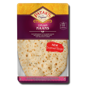 Pataks Plain Naan Bread 2s 280g Pataks Plain Naan Bread 2s 280g