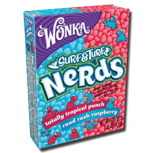 Wonka Nerds Surf & Turf (Tropical Punch & Road Rash Raspberry) 46.7g Wonka Nerds Surf & Turf (Tropical Punch & Road Rash Raspberry) 46.7g