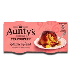 Aunty's Strawberry Steamed Puddings 2x100g Aunty's Strawberry Steamed Puddings 2x100g