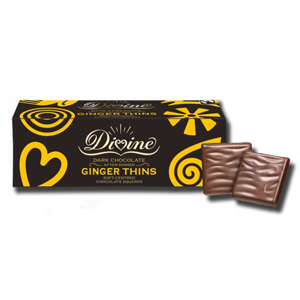 Divine Ginger Thins Dark Chocolate 200g Divine Ginger Thins Dark Chocolate 200g