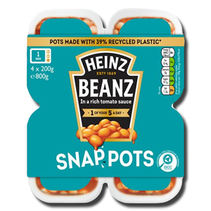 Heinz Beanz Baked Beans Snap Pot 4x200g