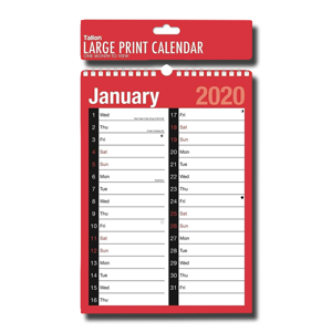 Tallon Large Print Calendar Plannet On Month View